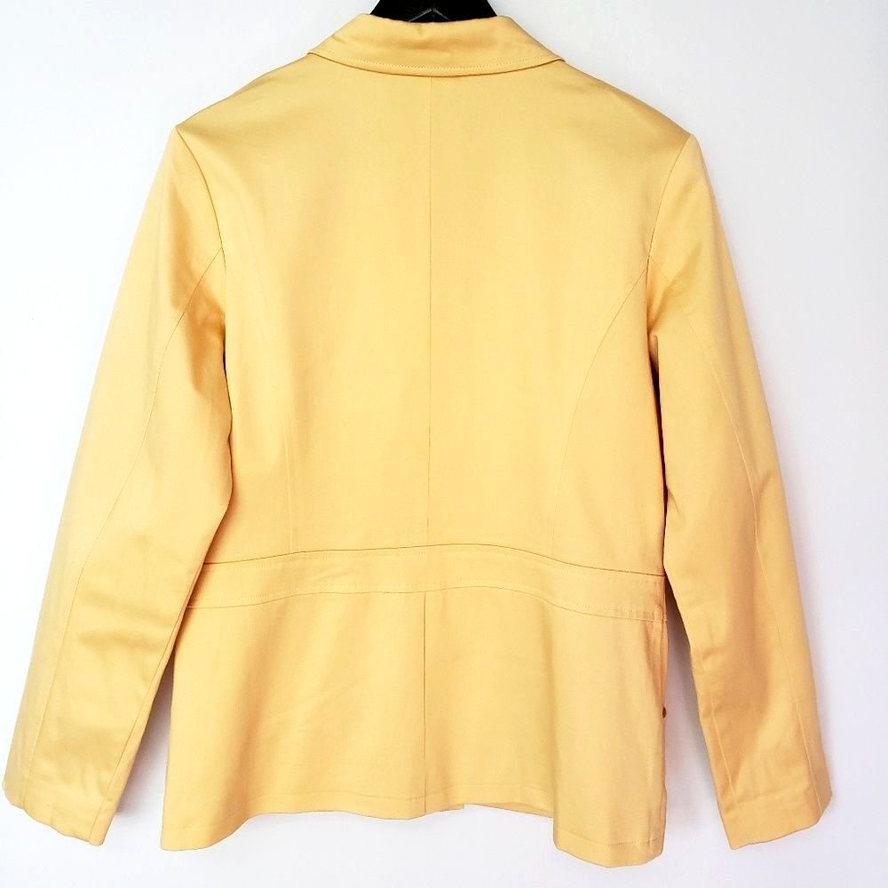 Dialogue Button Front Blazer Jacket Light Yellow … - image 8